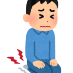 正座して足がしびれている男性のイラスト